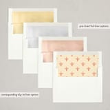 "Vintage Christmas" - Party Invitations in Persimmon by Robert and Stella - Envelope Liner Options