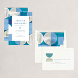 "Geo Colorblock" - Party Invitations in Dusty blue by AK Graphics - Assembled