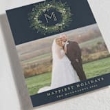 "Greenery Wreath" - Holiday Cards in Twilight by Susan Moyal - Detail