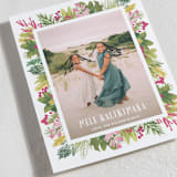 "Tropical Pines Frame" - Holiday Cards in Vintage Rose by Shiny Penny Studio - Detail