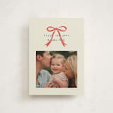 "Painted Bow" - Holiday Cards in Peppermint by Laura Hankins - Front