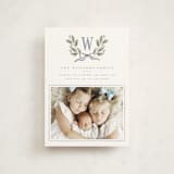 "Holly Monogram" - Holiday Cards in Blue Spruce by Wildfield Paper Co - Front
