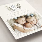 "Holly Monogram" - Holiday Cards in Blue Spruce by Wildfield Paper Co - Detail