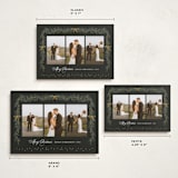 "Ribbon Garland" - Holiday Cards in Midnight by Elly - Formats Available