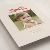 "Taffeta Bow" - Holiday Cards in Coral by Olivia Kanaley Inman - Detail