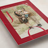 "Joy Border" - Holiday Cards in Poinsettia by Brianne Larsen - Detail