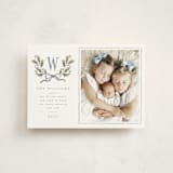 "Holly Monogram" - Holiday Cards in Blue Spruce by Wildfield Paper Co - Front