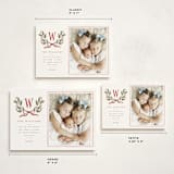 "Holly Monogram" - Holiday Cards in Holly Berry by Wildfield Paper Co - Formats Available