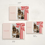 "ribbon wrapped" - Holiday Cards in Poinsettia by Angela Marzuki - Formats Available