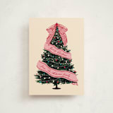 "Sash" - Holiday Cards in Rose by Jennifer Lew - Front