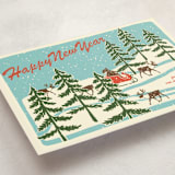"Vintage North Pole" - Holiday Cards in Sleigh Ride by Lauren Jinhee - Detail
