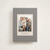 "Cozy Gingham" - Holiday Cards in Blueberry by Beth Vassalo - Front