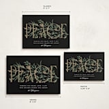 "Entwined Peace" - Holiday Cards in Coal by Robert and Stella - Formats Available