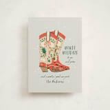 "Howdy Holidays Boots" - Holiday Cards in Fog by Leia Matt - Front