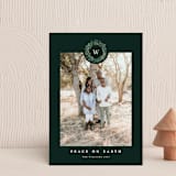 "Peace On Earth" - Holiday Cards in Spruce by Susan Moyal - Front
