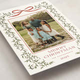 "Laurel Wreath" - Holiday Cards in Holly Berry by Wildfield Paper Co - Detail