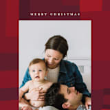 "Retro Plaid" - Holiday Cards in Wine by Simona Camp - Detail
