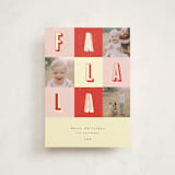 "Fa La La Christmas" - Holiday Cards in Candy Cane by Peony Rose Design - Front