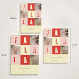 "Fa La La Christmas" - Holiday Cards in Candy Cane by Peony Rose Design - Formats Available