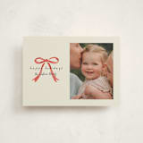 "Painted Bow" - Holiday Cards in Peppermint by Laura Hankins - Front