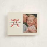 "Painted Bow" - Holiday Cards in Peppermint by Laura Hankins - Front