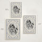 "Peaceful Blooms in Blue" - Holiday Cards in Porcelain by Sabrin Deirani - Formats Available