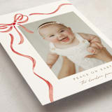 "Watercolor Bow" - Holiday Cards in Santa by Jackie Crawford - Detail