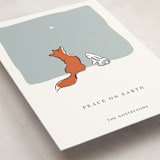 "Peace on Earth fox and rabbit" - Holiday Cards in Frost by Diane Pearse - Detail