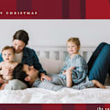 "Retro Plaid" - Holiday Cards in Wine by Simona Camp - Detail