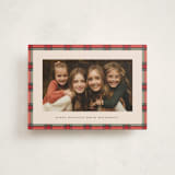 "Taffeta Tartan" - Holiday Cards in Holly Berry by Olivia Kanaley Inman - Front
