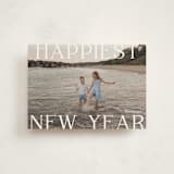 "New Year Happiness" - Holiday Cards in Cotton by Angela Thompson - Front