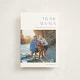 "Tis the Sea-Sun" - Holiday Cards in Sea spray by Corinne Malesic - Front