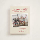 "Late but Great" - Holiday Cards in Berry by Louise Kay - Front