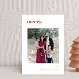 "Bold Merry" - Holiday Cards in Cranberry by That Girl Press - Front
