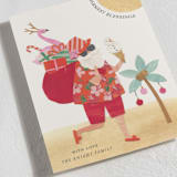 "Beach Santa" - Holiday Cards in Hibiscus by Sarah Knight - Detail