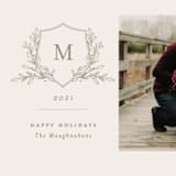"Monogrammed" - Holiday Cards in Ivory by Meagan Christensen - Detail