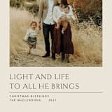 "Light and life to all" - Holiday Cards in Vanilla by Lea Delaveris - Detail