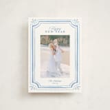 "Fine Frame" - Holiday Cards in Blue Jay by Melanie Kosuge - Front