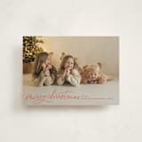 "Merry Christmas Script" - Holiday Cards in Holly Berry by Kristen Magee - Front