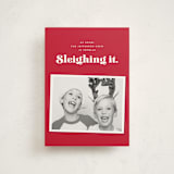 "Sleighing It" - Holiday Cards in Santa by Corinne Malesic - Front