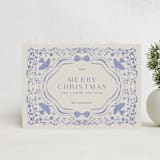 "Painterly Ceramic Border" - Holiday Cards in Winter Sky by Lucrecia Caporale - Front