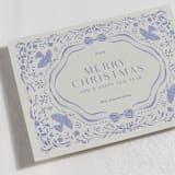 "Painterly Ceramic Border" - Holiday Cards in Winter Sky by Lucrecia Caporale - Detail