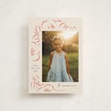 "Sketched Florals" - Holiday Cards in Berry by Griffinbell Paper Co. - Front