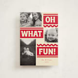 "Ski Slope" - Holiday Cards in Cranberry by Baumbirdy - Front