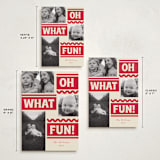 "Ski Slope" - Holiday Cards in Cranberry by Baumbirdy - Formats Available