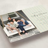 "Charming Stripe" - Holiday Cards in Juniper by Olivia Raufman - Detail