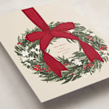 "Big Bow" - Holiday Cards in Holly Berry by Leah Bisch - Detail