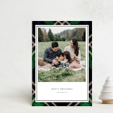 "Joyful Plaid" - Holiday Cards in Emerald by That Girl Press - Front