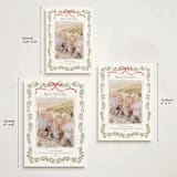 "Holly Garland and Bow" - Holiday Cards in Candy Cane by Paula Pecevich - Formats Available