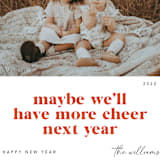 "More Cheer Next Year" - Holiday Cards in Peppermint by Robert and Stella - Detail